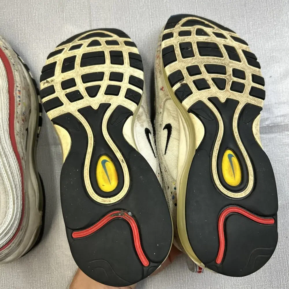 Nike Air Max 97 Retro OG Men’s 11.5 Sail University Red 312834-102 2-pairs Used - Picture 10 of 12